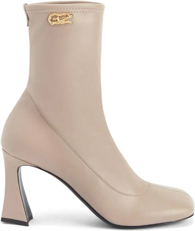 Giuseppe Zanotti Alethaa 85mm logo-plaque ankle boots Neutrals