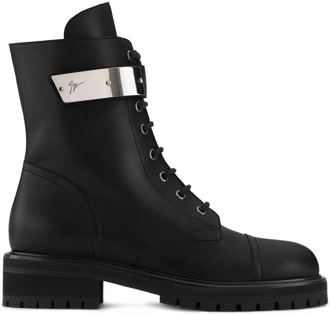 Giuseppe Zanotti Alexa logo plate boots Black