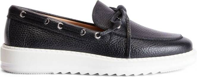 Giuseppe Zanotti Alfred grained-leather boat shoes Black