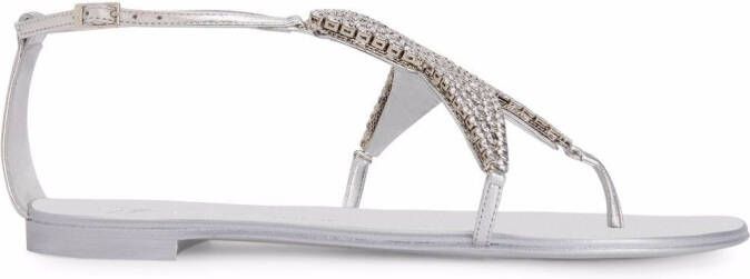 Giuseppe Zanotti Almathea flat sandals Silver