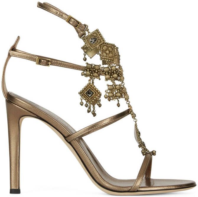 Giuseppe Zanotti Amira charm-embellished sandals Neutrals