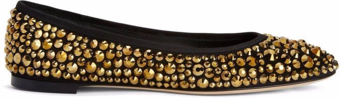 Giuseppe Zanotti Amur crystal ballerina shoes Black