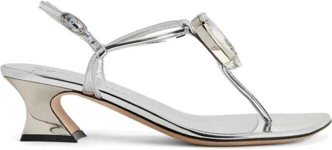 Giuseppe Zanotti Anthonia 45mm crystal-embellished sandals Silver