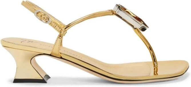 Giuseppe Zanotti Anthonia 45mm rhinestone-embellished thong sandals Gold
