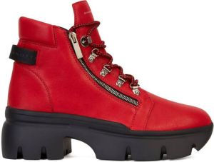 Giuseppe Zanotti Apocalypse Trek leather ankle boots Red