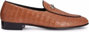 Giuseppe Zanotti Archibald crocodile-effect loafers Brown