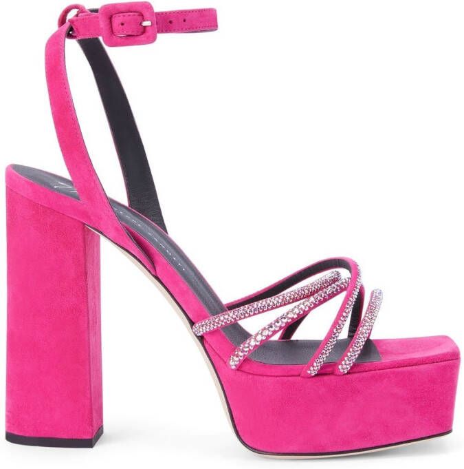 Giuseppe Zanotti Arhama embellished platform sandals Pink