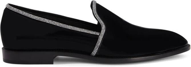 Giuseppe Zanotti Ariees crystal-embellished leather loafers Black