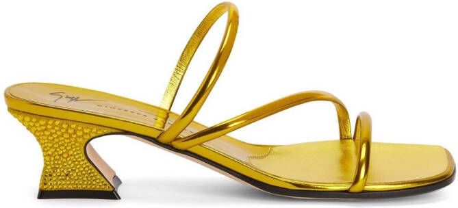 Giuseppe Zanotti Aude Strass embellished sandals Yellow