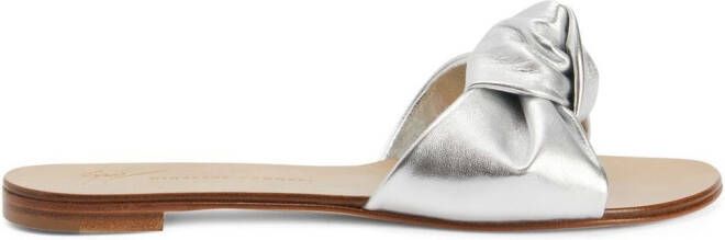 Giuseppe Zanotti Aycha knot-detailing flat sandals Silver