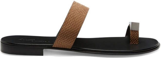 Giuseppe Zanotti Bardack snakeskin-effect sandals Brown