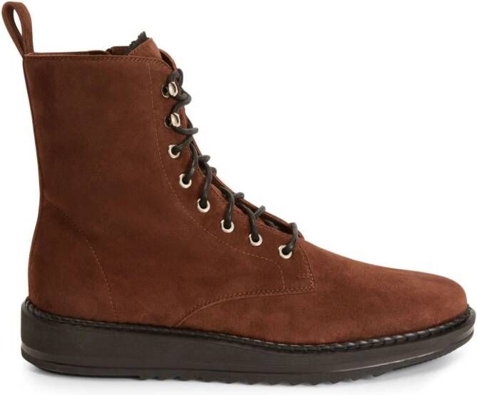Giuseppe Zanotti Bassline lace-up suede boots Brown