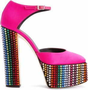 Giuseppe Zanotti Bebe Strass studded platform sandals Pink