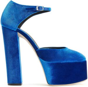 Giuseppe Zanotti Bebe velvet platform sandals Blue
