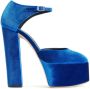 Giuseppe Zanotti Bebe velvet platform sandals Blue - Thumbnail 1