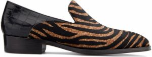 Giuseppe Zanotti Benson tiger-print leather loafers Black