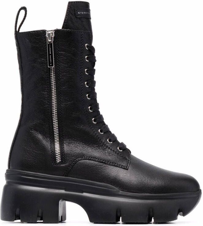 Giuseppe Zanotti Biker leather boots Black