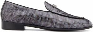 Giuseppe Zanotti Bizet crocodile-effect loafers Grey