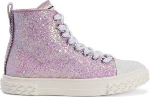 Giuseppe Zanotti Blabber glitter high-top sneakers Pink