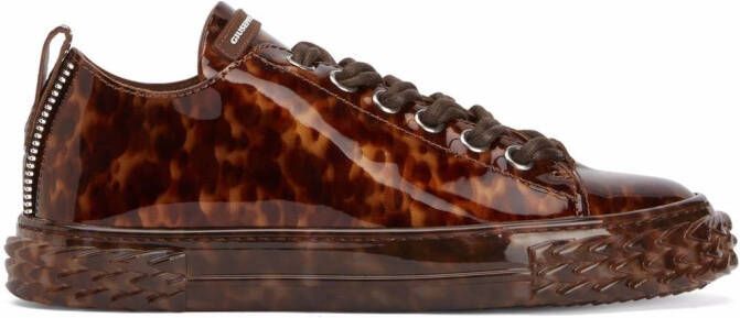 Giuseppe Zanotti Blabber tortoiseshell-effect leather sneakers Brown