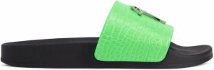 Giuseppe Zanotti Brett crocodile-effect leather slides Green