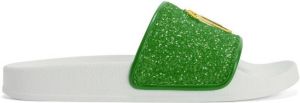 Giuseppe Zanotti Brett glitter slides Green