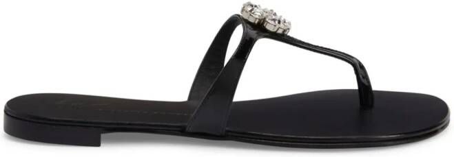 Giuseppe Zanotti Brionne crystal-embellished leather sandals Black