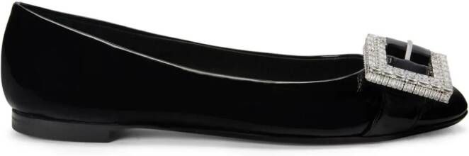 Giuseppe Zanotti buckle-detail leather balarina shoes Black
