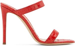 Giuseppe Zanotti Calista 105mm crocodile-effect sandals Red