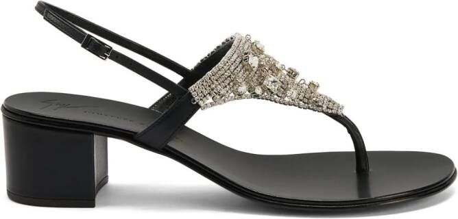 Giuseppe Zanotti Clarett 40mm crystal-embellished sandals Black