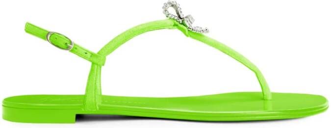 Giuseppe Zanotti Clementyne crystal-embellished flip-flops Green