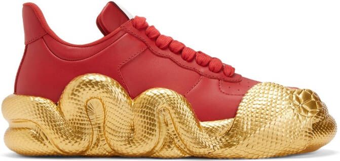 Giuseppe Zanotti Cobras low-top leather sneakers RED