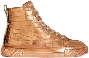 Giuseppe Zanotti croco-effect sneakers Gold