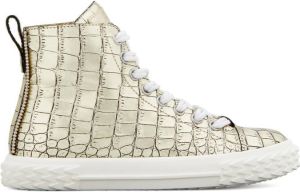 Giuseppe Zanotti crocodile-effect high-top sneakers Gold