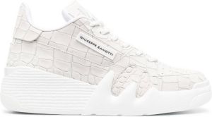 Giuseppe Zanotti crocodile-effect lace-up sneakers Neutrals