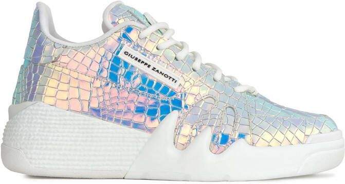 Giuseppe Zanotti crocodile effect sneakers Silver