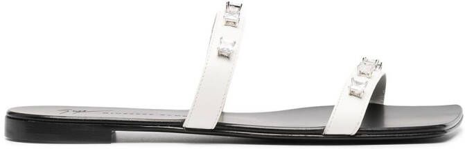Giuseppe Zanotti Croisette crystal-embellished sandals White