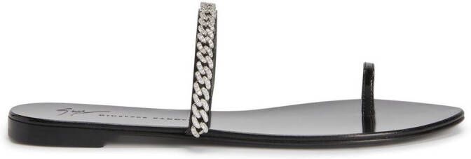 Giuseppe Zanotti crystal embellished chain-detail sandals Black
