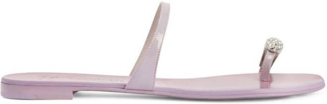 Giuseppe Zanotti crystal-embellished flat slides Pink