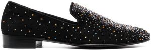 Giuseppe Zanotti crystal-embellished leather loafers Black