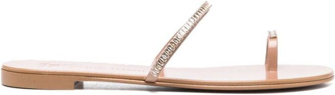 Giuseppe Zanotti crystal-embellished toe-strap sandals Neutrals