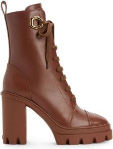 Giuseppe Zanotti Cubalibre leather ankle boots Brown