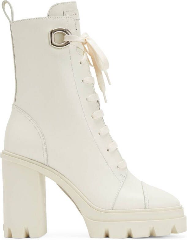 Giuseppe Zanotti Cubalibre leather boots White