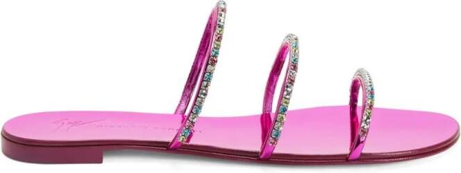 Giuseppe Zanotti Dark Colorful rhinestone-embellished sandals Pink