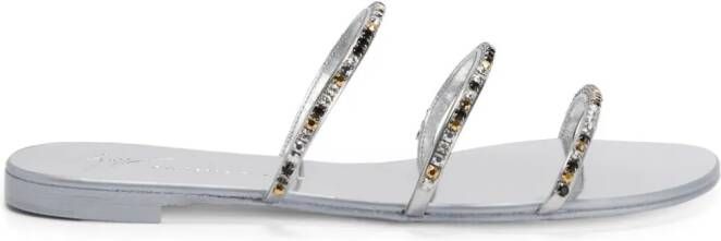 Giuseppe Zanotti Dark Colorful rhinestone-embellished sandals Silver