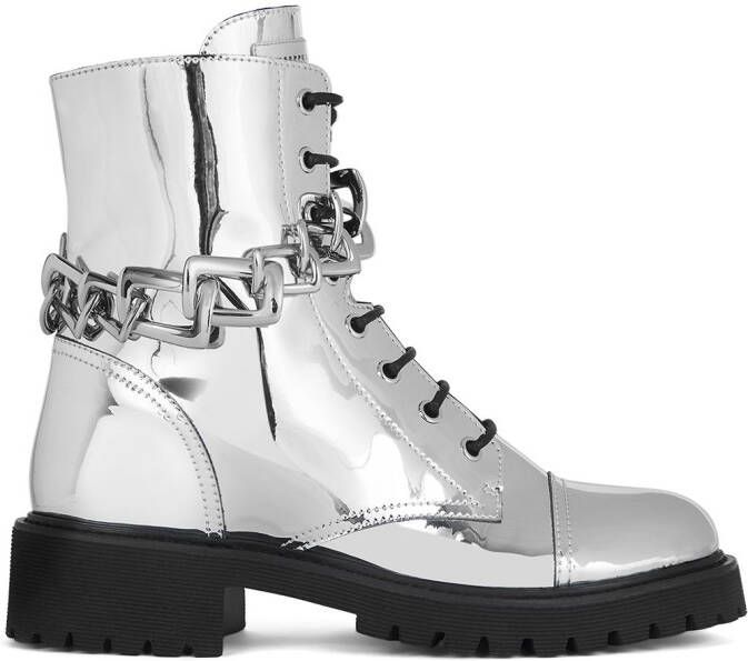 Giuseppe Zanotti Detroit metallic boots Silver