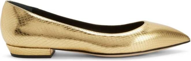 Giuseppe Zanotti Dhalia leather ballerina shoes Gold