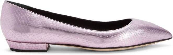 Giuseppe Zanotti Dhalia snakeskin-effect ballerina shoes Pink
