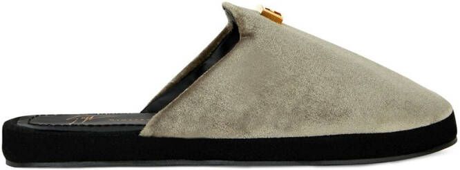 Giuseppe Zanotti Domitille velvet slippers Grey