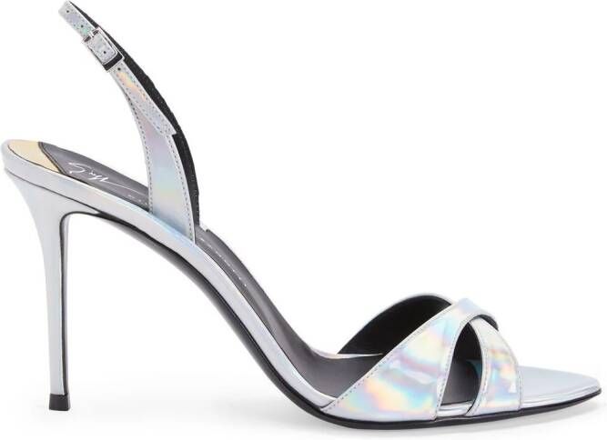 Giuseppe Zanotti Dorotee 105mm iridescent sandals Silver